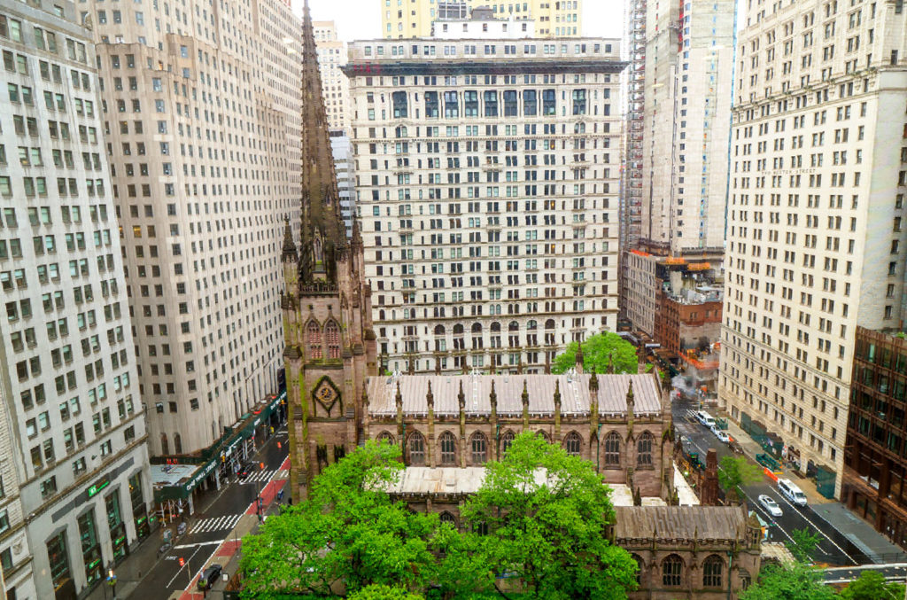 View of Trinity Church from Sky Dental NYC office.
