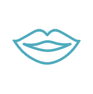 Simple, emoticon-esque illustration of pretty, smiling lips